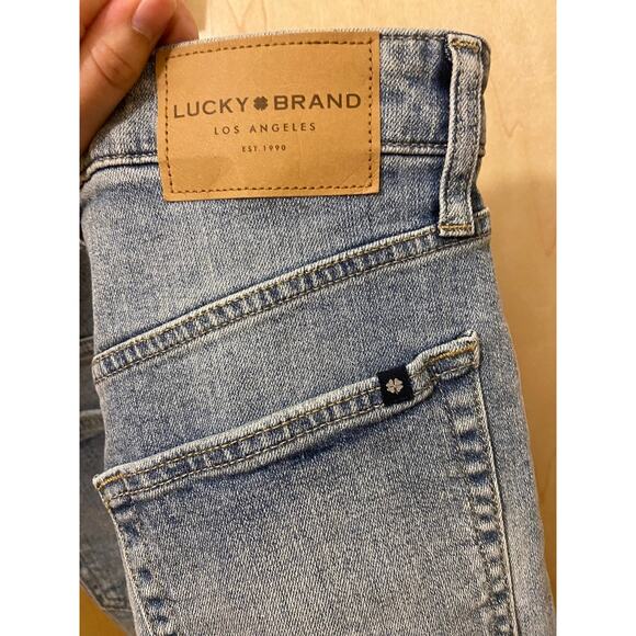 Lucky Brand Lucky Pins High Rise Distressed Cut-Off Jean Short Blue Women's 4/27 - Picture 6 of 11